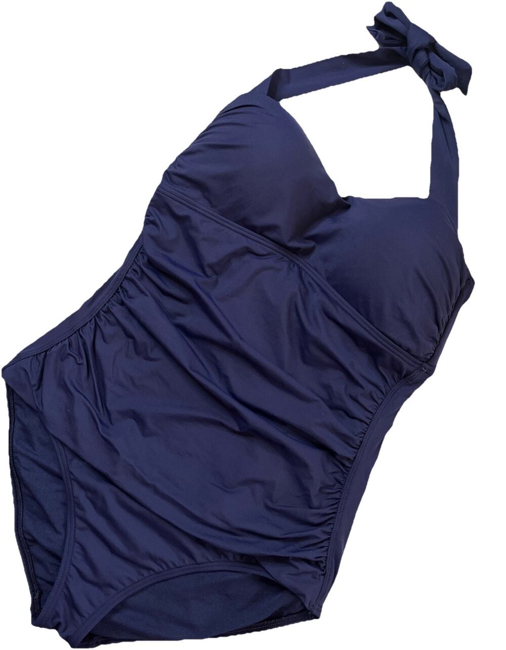 Tommy Bahama Women's 10 Navy Blue Halter One Piece Bathing Swim Suit